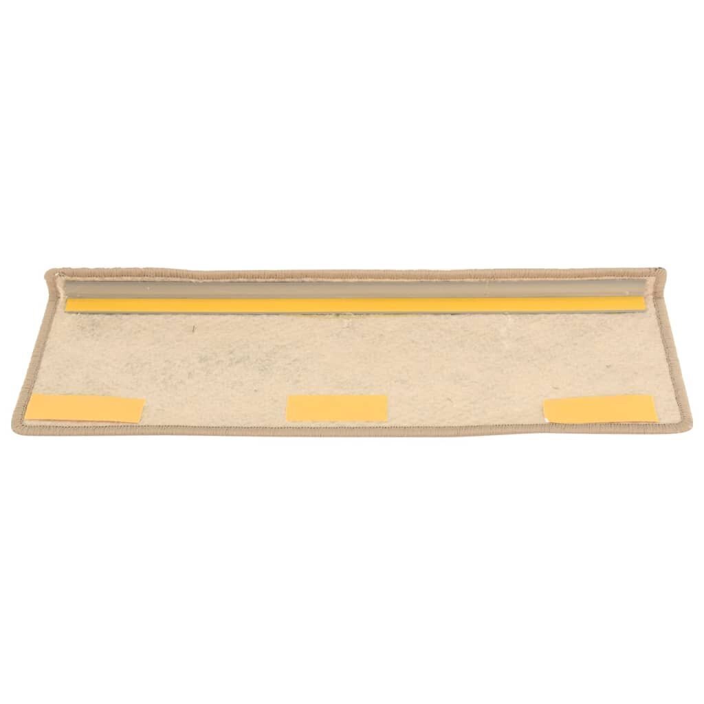 Pašlīmējoši kāpņu paklāji, 15 gab., 65x25 cm, smilškrāsas цена и информация | Paklāji | 220.lv