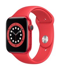 Viedpulkstenis Apple Watch Series 6 (GPS + Cellular LT, 44 mm) — (PRODUCT)RED sarkans alumīnija korpuss ar (PRODUCT)RED sporta siksniņu cena un informācija | Viedpulksteņi (smartwatch) | 220.lv