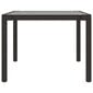 vidaXL dārza galds, brūns, 190x90x75 cm, PE rotangpalma un rūdīts stikls cena un informācija | Dārza galdi | 220.lv