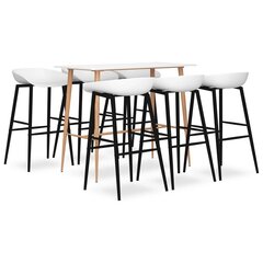 vidaXL 7-daļīgs bāra mēbeļu komplekts, balts цена и информация | Комплекты мебели для столовой | 220.lv
