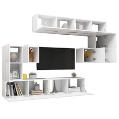 vidaXL 8-daļīgs TV skapīšu komplekts, balts, skaidu plāksne cena un informācija | TV galdiņi | 220.lv