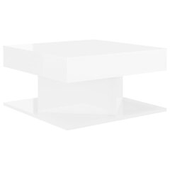 vidaXL kafijas galdiņš, spīdīgi balts, 57x57x30 cm, skaidu plāksne цена и информация | Журнальные столики | 220.lv