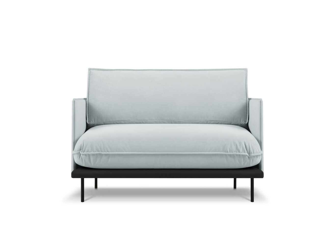 Dīvāns 1.5 Intereurs 86 Auguste, gaiši pelēks/melns cena un informācija | Dīvāni | 220.lv