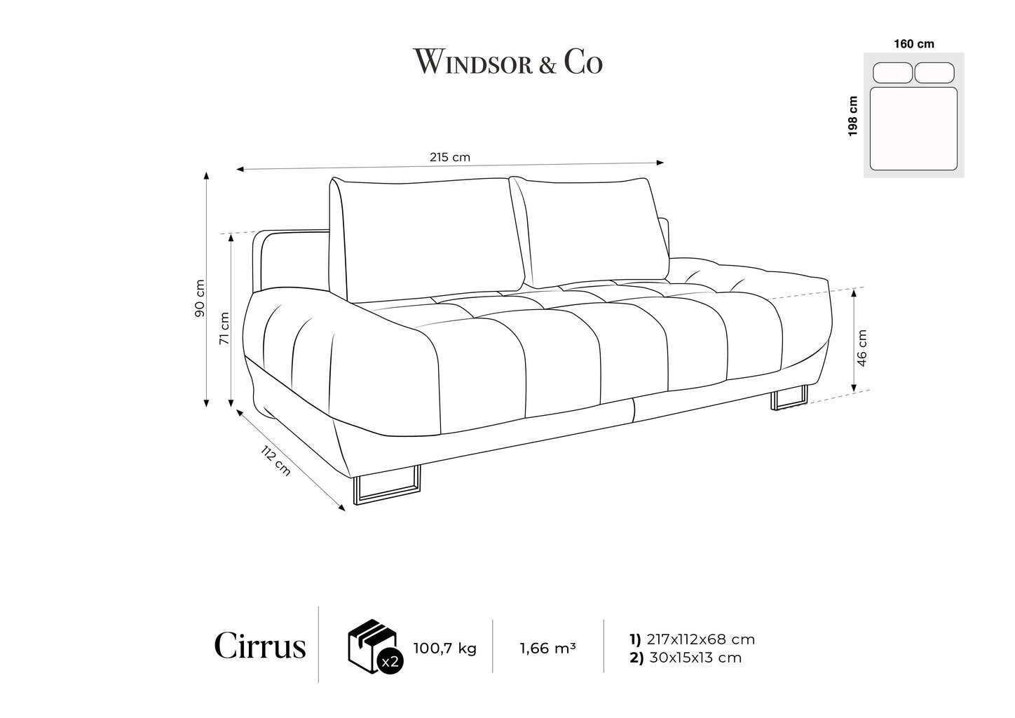 Trīsvietīgs dīvāns Windsor and Co Cirrus, velūrs, zils cena un informācija | Dīvāni | 220.lv