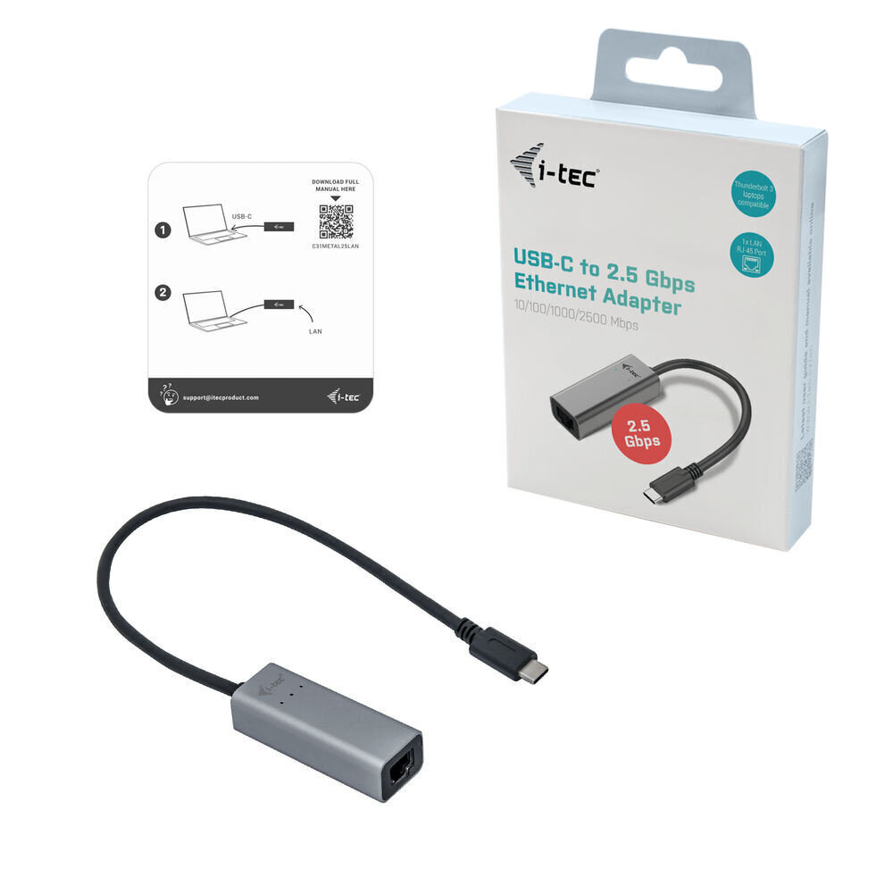 I-TEC 2.5Gbps Ethernet Adapteris 1x USB-C to RJ-45 цена и информация | Adapteri un USB centrmezgli | 220.lv