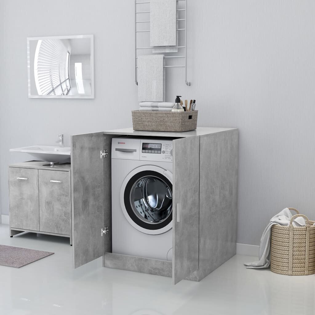 vidaXL veļasmašīnas skapītis, betona pelēks cena un informācija | Vannas istabas skapīši | 220.lv