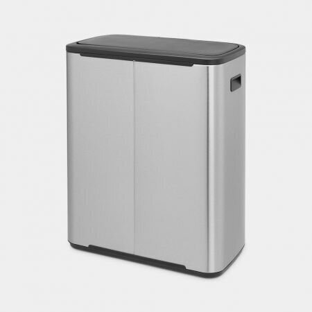 Atkritumu tvertne Brabantia, Bo Touch Bin 2x30L, Matt Steel FPP cena un informācija | Miskastes | 220.lv