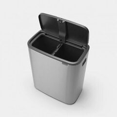 Atkritumu tvertne Brabantia, Bo Touch Bin 2x30L, Matt Steel FPP cena un informācija | Miskastes | 220.lv