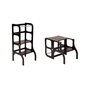 Koka kāpnes - galds, melns ar sudraba krāsas klipšiem 4IQ цена и информация | Bērnu krēsliņi un bērnu galdiņi | 220.lv