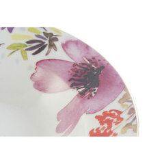 Dziļais šķīvis DKD Home Decor, ziedi, 21.5 x 21.5 x 3.5 cm, 2 gab. cena un informācija | Trauki, šķīvji, pusdienu servīzes | 220.lv