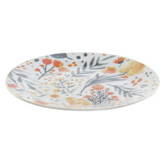 Плоская тарелка DKD Home Decor Цветы (19 x 19 x 2 cм) (2 шт) цена и информация | Посуда, тарелки, обеденные сервизы | 220.lv