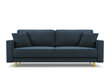 Dīvāns Cosmopolitan Design Fano, zils/zeltainas krāsas cena un informācija | Dīvāni | 220.lv