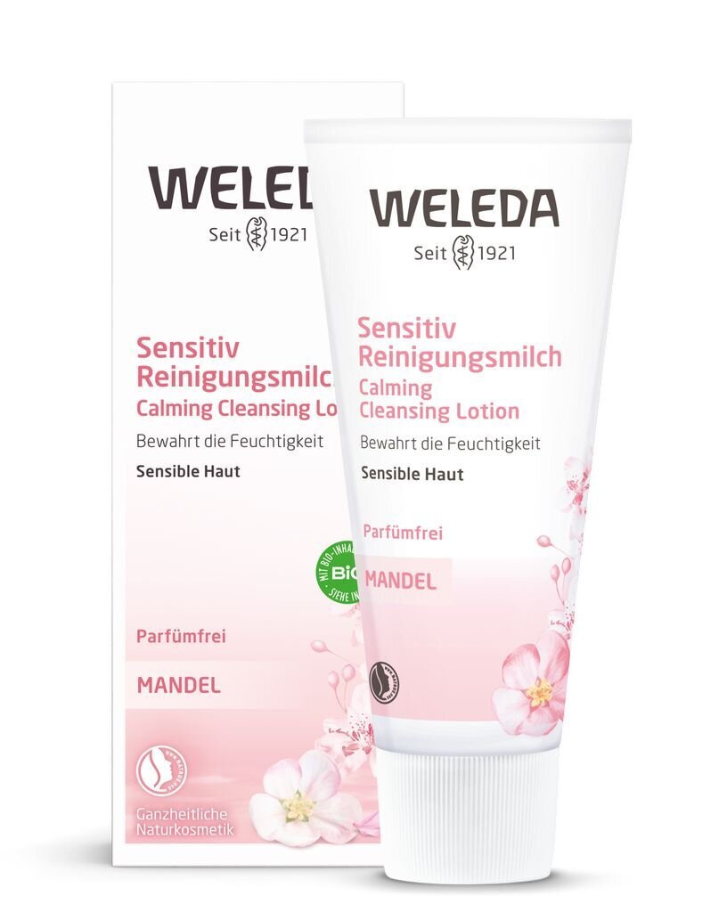 Weleda Almond Soothing attīrošs pieniņš 75 ml cena un informācija | Sejas ādas kopšana | 220.lv