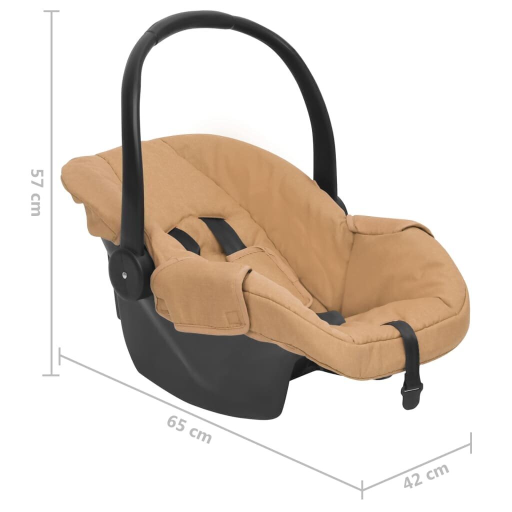 Bērnu autosēdeklītis vidaXL, pelēkbrūns, 42x65x57 cm cena un informācija | Autokrēsliņi | 220.lv