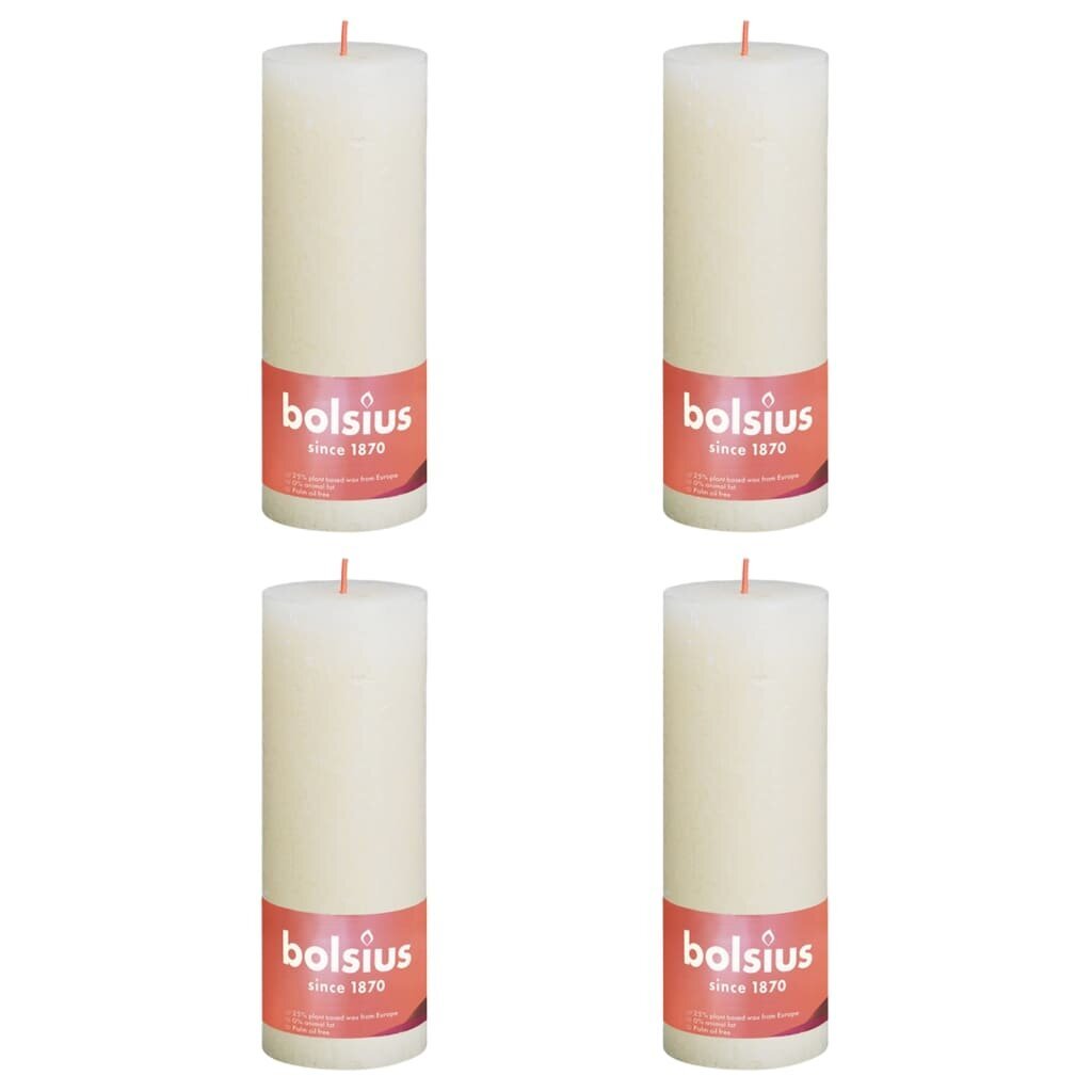 Bolsius cilindriskas sveces Shine, 6 gb., 190x68 mm, maigā pērļu krāsā cena un informācija | Sveces un svečturi | 220.lv