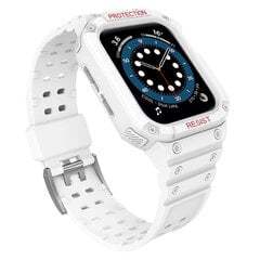 Ремешок для Apple Watch 7 / 6 / 5 / 4 / 3 / 2 / SE 45 / 44 / 42мм, белый цена и информация | Аксессуары для смарт-часов и браслетов | 220.lv