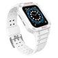 Pulksteņa siksniņa priekš Apple Watch 7 / 6 / 5 / 4 / 3 / 2 / SE 45 / 44 / 42 mm, balta cena un informācija | Viedpulksteņu un viedo aproču aksesuāri | 220.lv