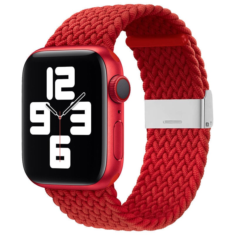 Pulksteņa aproce Apple Watch 7 / 6 / SE / 5 / 4 / 3 / 2 ,45 / 44 / 42 mm, sarkans цена и информация | Viedpulksteņu un viedo aproču aksesuāri | 220.lv