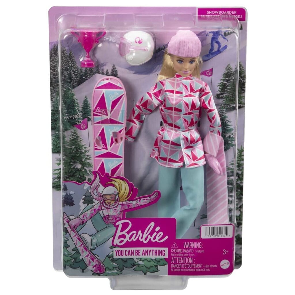 Lelle Barbie snovbordists, HCN32 цена и информация | Rotaļlietas meitenēm | 220.lv