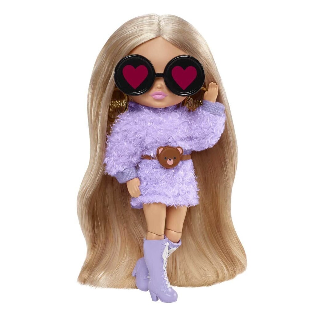 Lelle Barbie Extra mini ar violetu kleitu, HGP66 cena un informācija | Rotaļlietas meitenēm | 220.lv