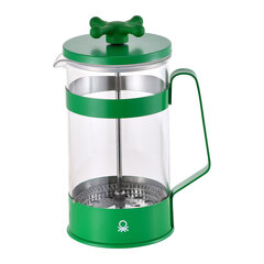 Kafijas preses krūze Benetton, borosilikāta glāze, zaļa, 600 ml cena un informācija | Kafijas kannas, tējkannas | 220.lv