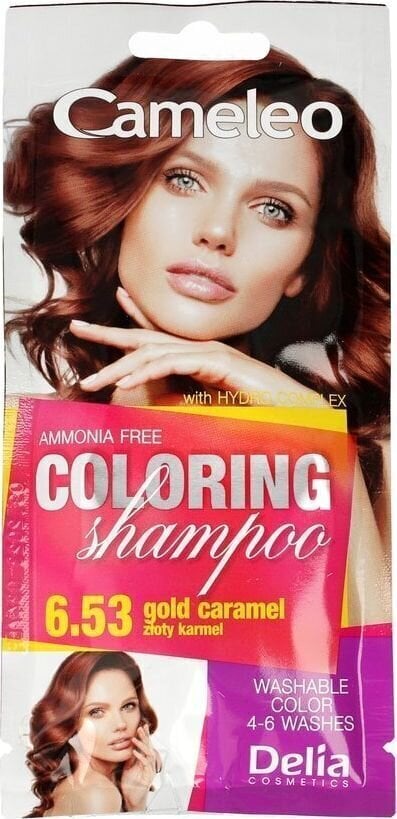 Krāsojošs matu šampūns Delia Cosmetics Cameleo 40 ml, nr 6.53 Gold Caramel cena un informācija | Matu krāsas | 220.lv