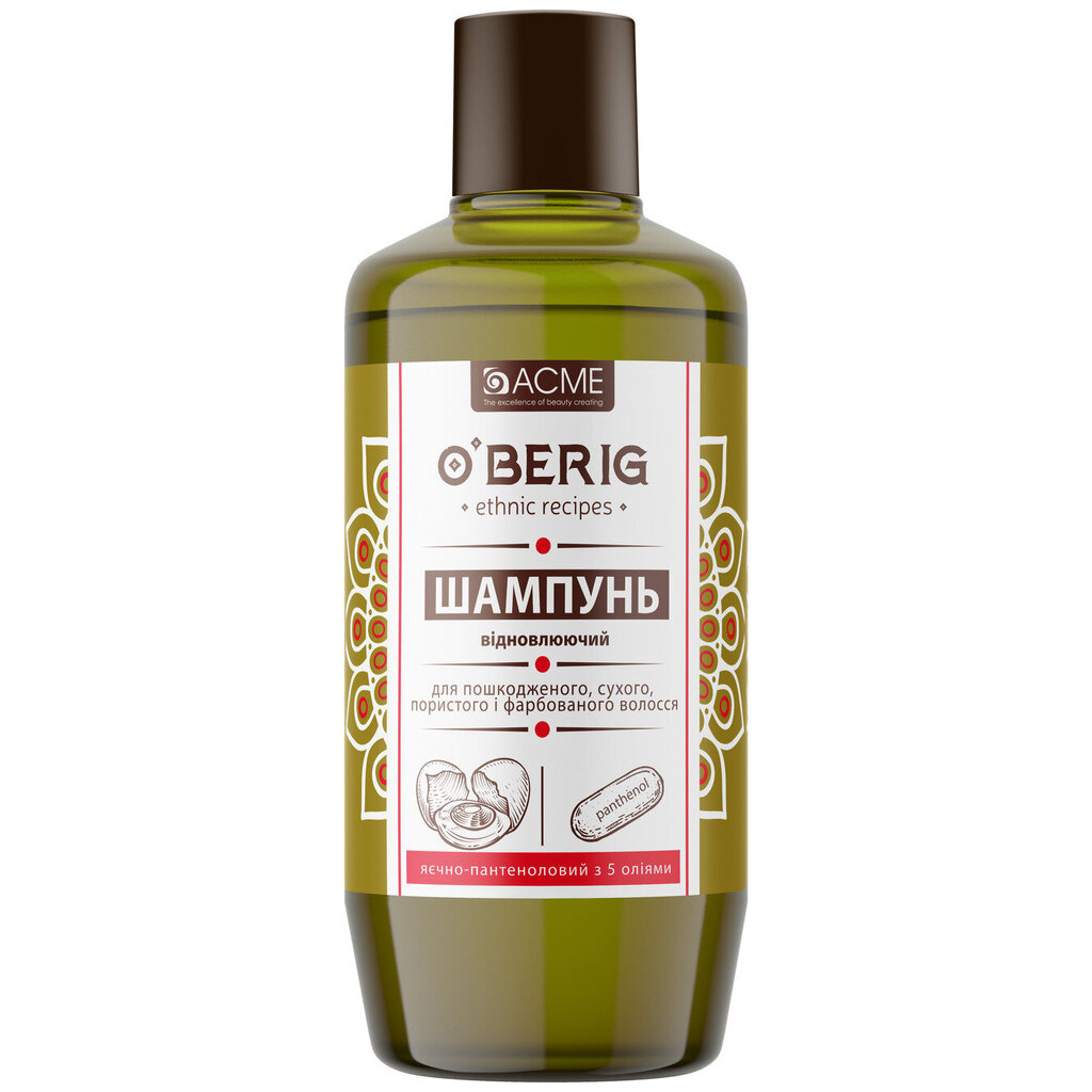 O' BERIG eļļas šampūns olu-pantenolu 500 ml цена и информация | Šampūni | 220.lv