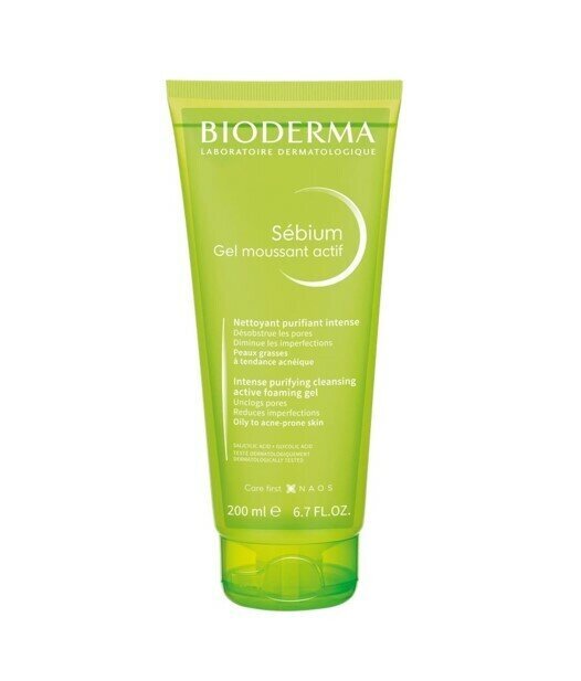 BIODERMA Sebium moussant actif putojošais gels taukainai ādai 200 ml цена и информация | Sejas ādas kopšana | 220.lv