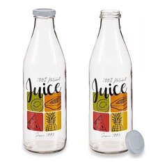 Pudele Juice Caurspīdīgs Metāls Stikls (1000 ml) cena un informācija | Glāzes, krūzes, karafes | 220.lv