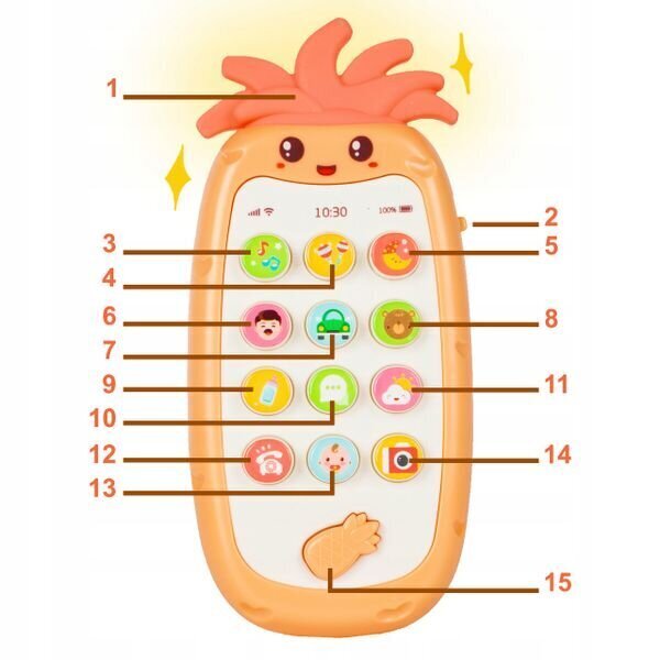 Telefons ar skaņas un gaismas efektiem cena un informācija | Rotaļlietas zīdaiņiem | 220.lv