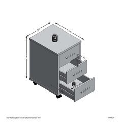 Мобильный шкаф FMD, коричневый цена и информация | Комоды | 220.lv