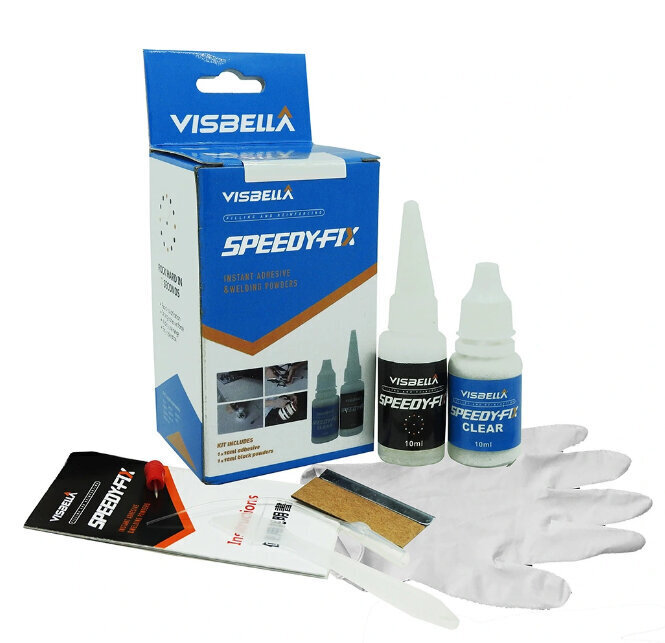 Visbella Speedy-Fix līmju komplekts: pildījums un līme 10ml + 10ml (caurspīdīgs) cena un informācija | Auto ķīmija | 220.lv