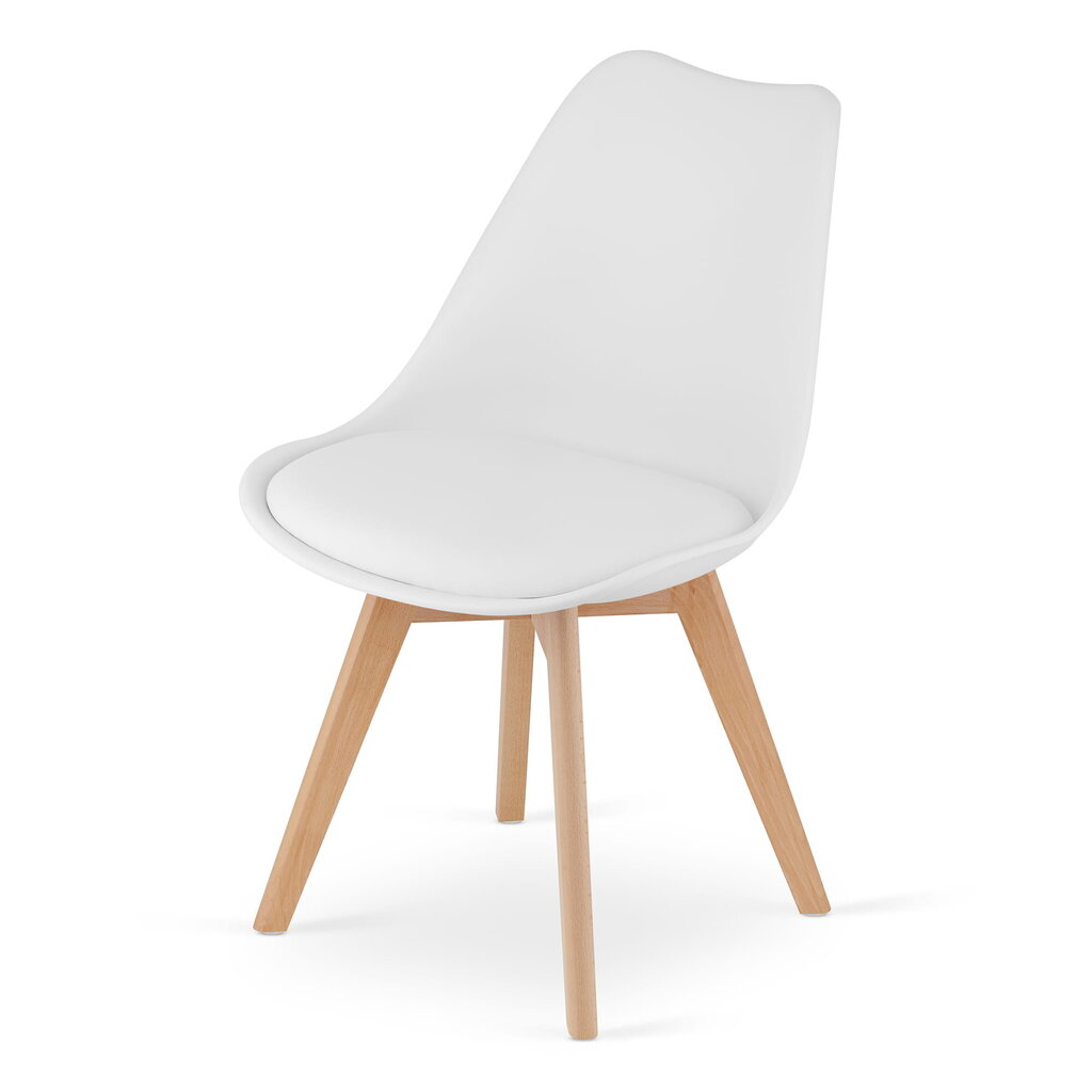 4 krēslu komplekts Mark, balts/brūns cena un informācija | Virtuves un ēdamistabas krēsli | 220.lv