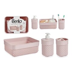 Набор для ванной, розовый пластик (3 шт) цена и информация | Аксессуары для ванной комнаты | 220.lv