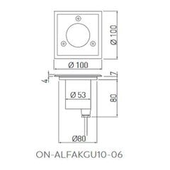 Grīdas kvadrātveida lampa ALFA-K GU10 50W cena un informācija | Āra apgaismojums | 220.lv