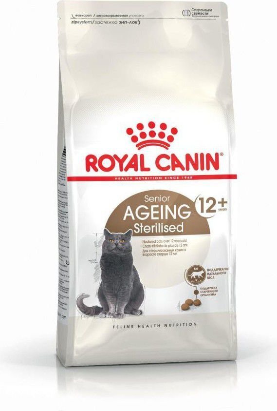 Royal Canin sausā barība sterilizētiem 12+ kaķiem, 4 kg, kukurūza, mājputni, dārzeņi cena un informācija | Sausā barība kaķiem | 220.lv