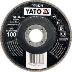 Disks metāla slīpēšanai Yato YT-83275, 125*22.2 mm, P100 cena un informācija | Slīpmašīnas | 220.lv