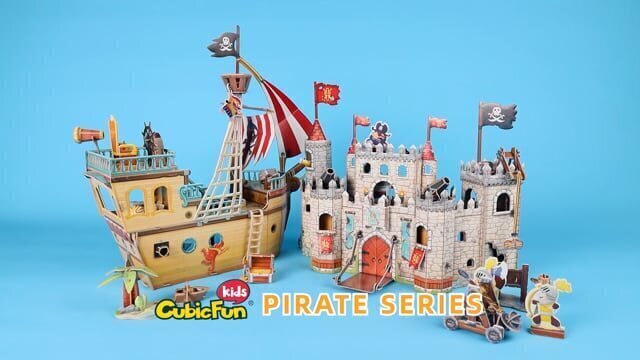 CUBICFUN 3D puzle - Pirātu dārgumu kuģis цена и информация | Puzles, 3D puzles | 220.lv