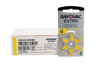 Elementi dzirdes aparātiem, Rayovac Extra PR70 10, 60 gab. cena un informācija | Baterijas | 220.lv