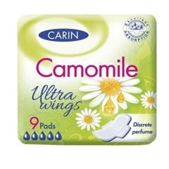 Higiēniskie ieliktnīši Carin Antiseptic Ultra Wings Camomile, 9 gab. cena un informācija | Tamponi, higiēniskās paketes, ieliktnīši | 220.lv