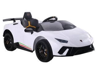 Одноместный детский Электромобиль Lamborghini Huracan, белый цена и информация | Электромобили для детей | 220.lv