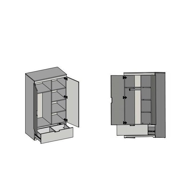 Drēbju skapis, balts, lakots цена и информация | Skapji | 220.lv