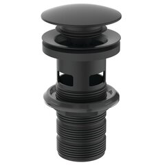 Notekūdeņu vārsts izlietnei ar pārplūdi Ideal Standard Click-Clack 1 1/4"(32 mm), matēts melns. E1482XG cena un informācija | Sifoni | 220.lv