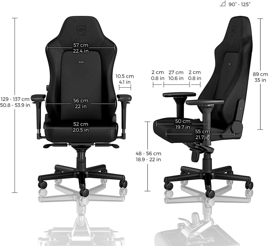 Spēļu krēsls Noblechairs HERO Black Edition, melns цена и информация | Biroja krēsli | 220.lv