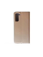 Hallo Book Case Grāmatveida Maks Telefonam Samsung Galaxy S21 FE Zeltains cena un informācija | Telefonu vāciņi, maciņi | 220.lv