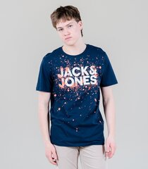 Мужская футболка Jack & Jones 12200387*03, тёмно-синяя /коралловая 5715213041027 цена и информация | Мужские футболки | 220.lv