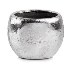 Керамический вазон Rustic, круглый, серебристый , 13 x 10(В) см цена и информация | Вазоны | 220.lv