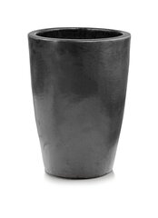 Keramikas puķu pods GLAZED, apaļš, grafīta, 34 x 44(A) cm cena un informācija | Puķu podi | 220.lv
