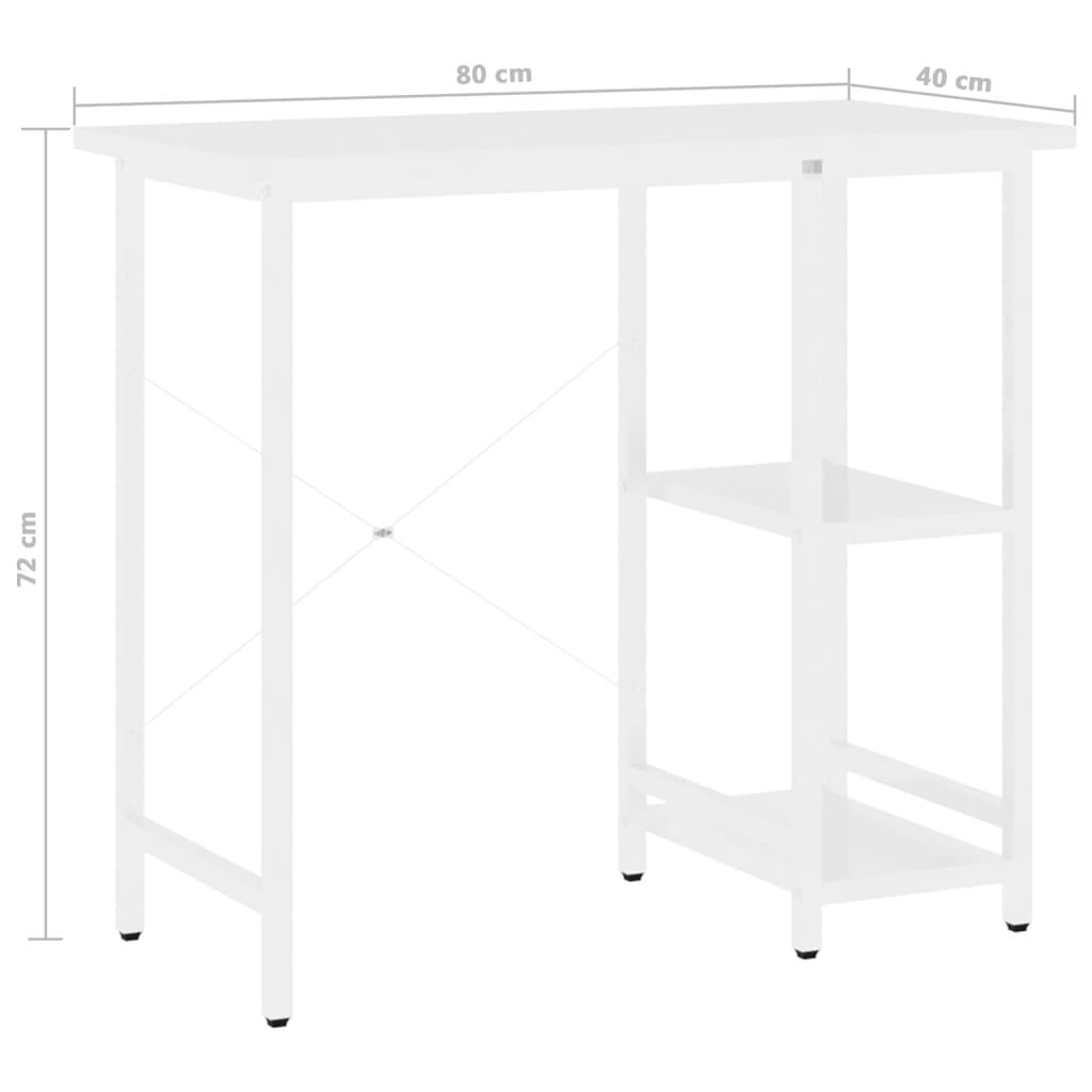 Datorgalds vidaXL, 80x40x72 cm, balts cena un informācija | Datorgaldi, rakstāmgaldi, biroja galdi | 220.lv