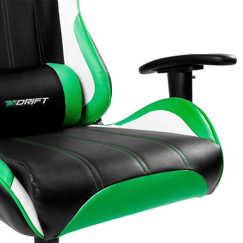 Spēļu krēsls Drift DR175GREEN, melns/zaļš cena un informācija | Biroja krēsli | 220.lv
